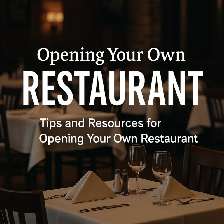 Tips and Resources for Opening Your Own Restaurant