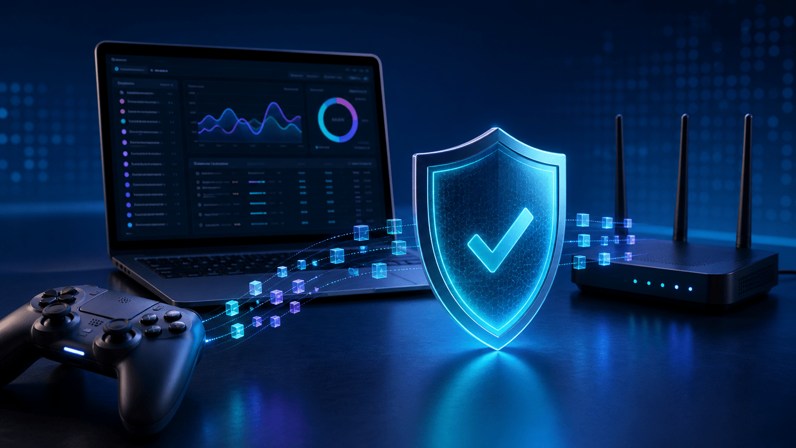 Console controller, router, and protected network packet analysis dashboard