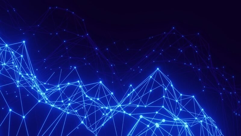 Abstract blue plexus network visualization representing artificial intelligence