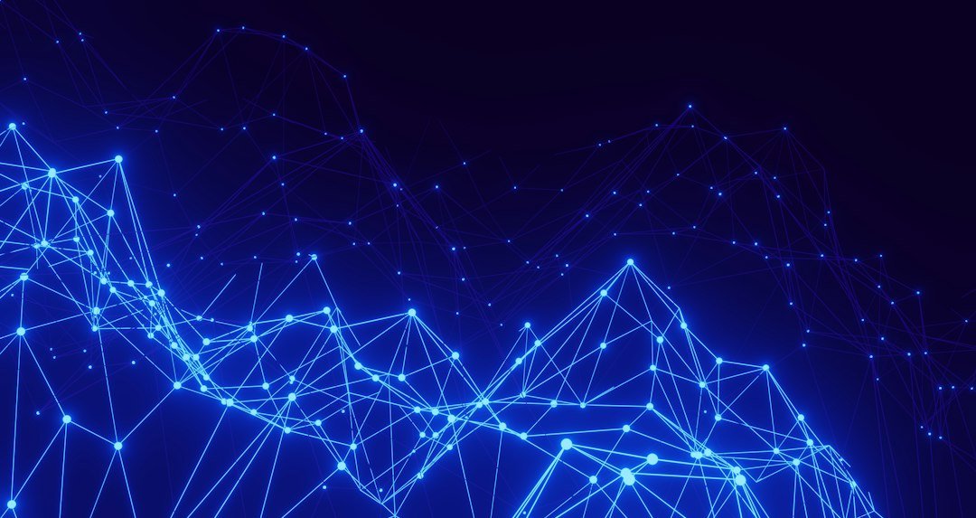 Abstract blue plexus network visualization representing artificial intelligence