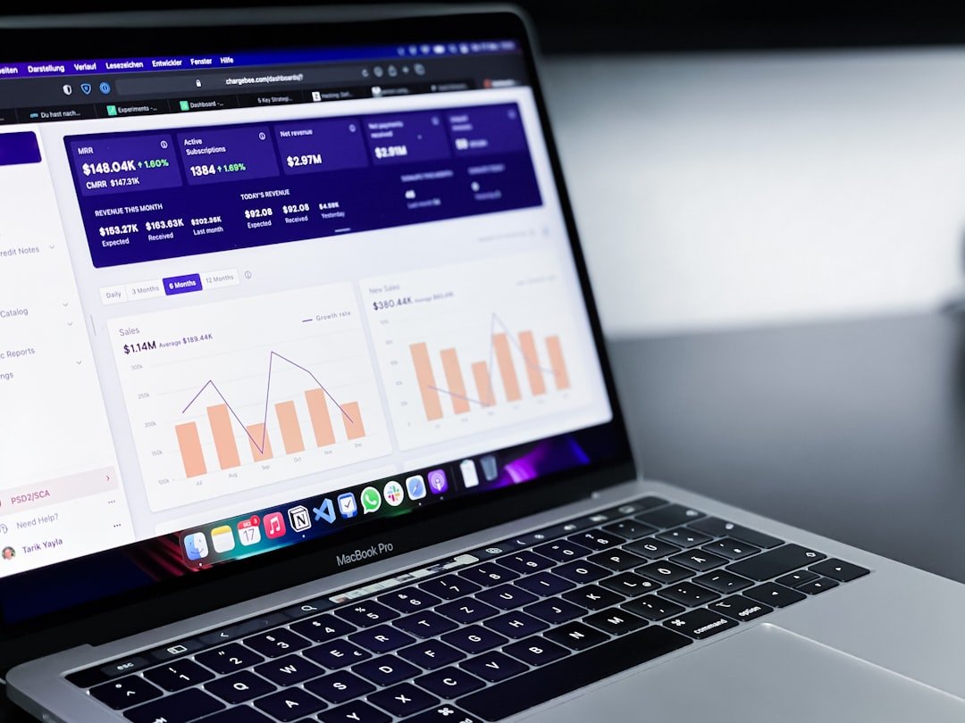 Performance analytics chart on a screen, illustrating advertising campaign data