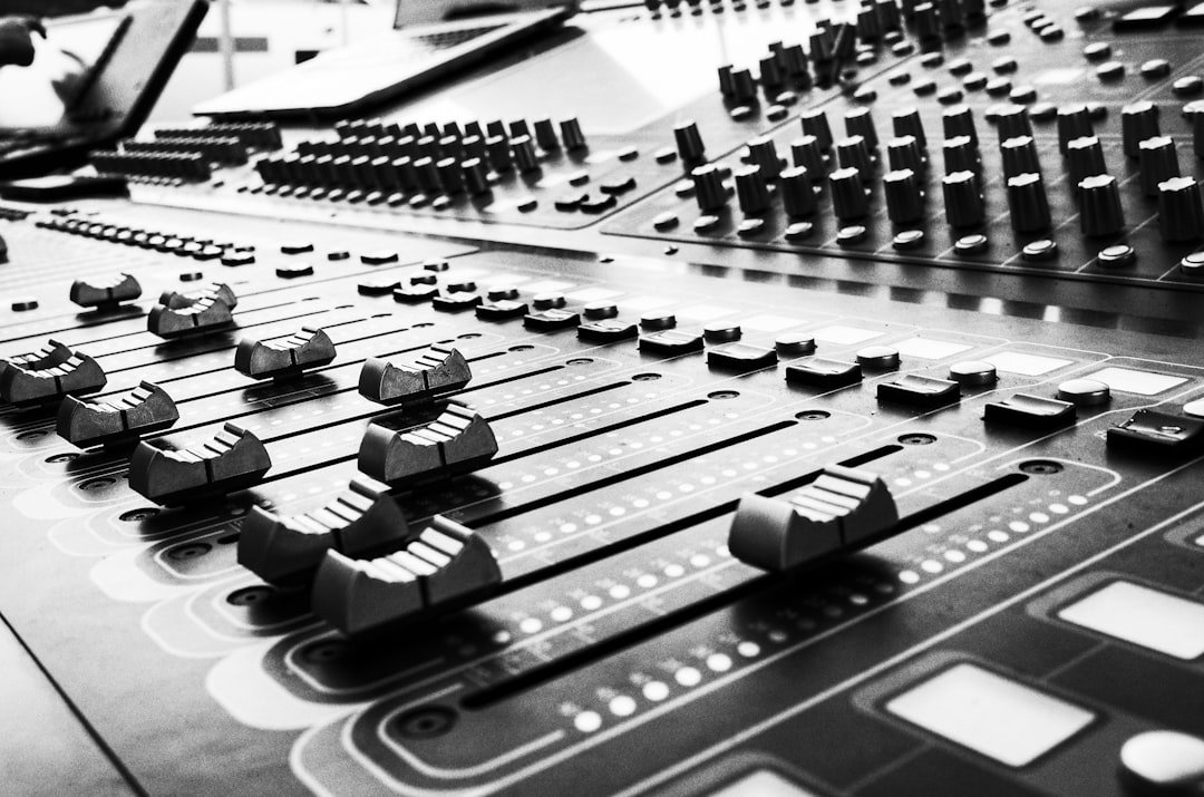 Audio mixing board used in professional music production