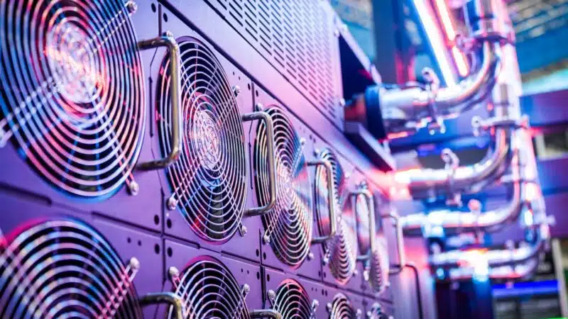 Close-up of server cooling fans in a data center representing AI infrastructure spending