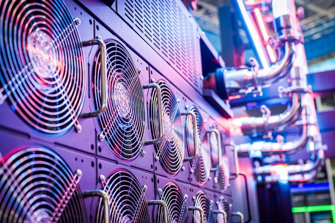 Close-up of server cooling fans in a data center representing AI infrastructure spending