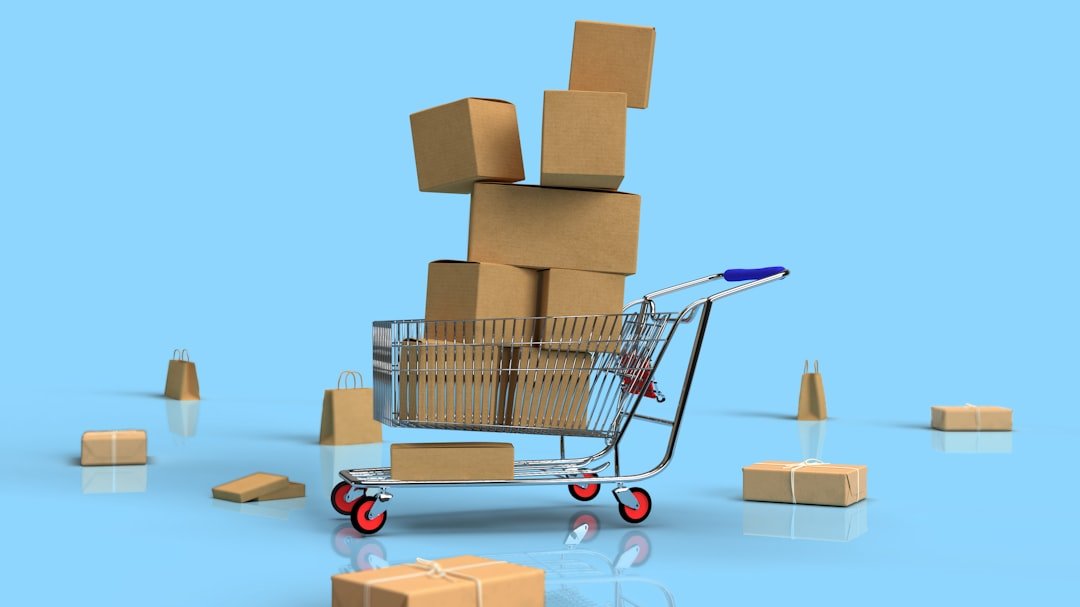 Small toy shopping cart representing ecommerce product feeds