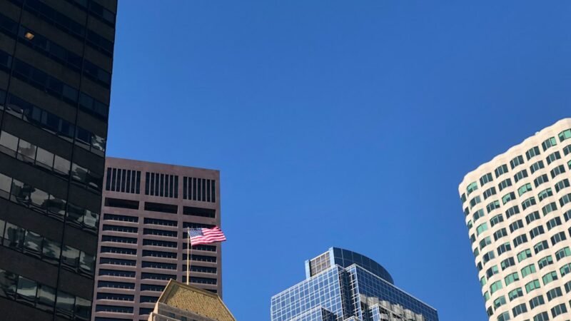 City skyscraper rooftops representing the financial and corporate backdrop of a potential tech IPO