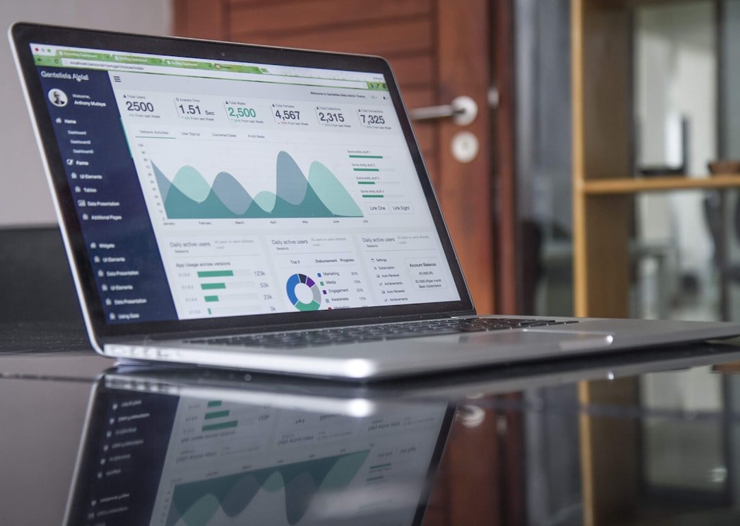Marketing analytics statistics displayed on a laptop screen, representing Google Ads AI Max migration