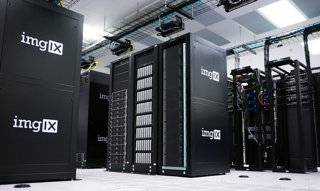 Rows of data servers, representing the surge in data center electricity and water consumption across the EU