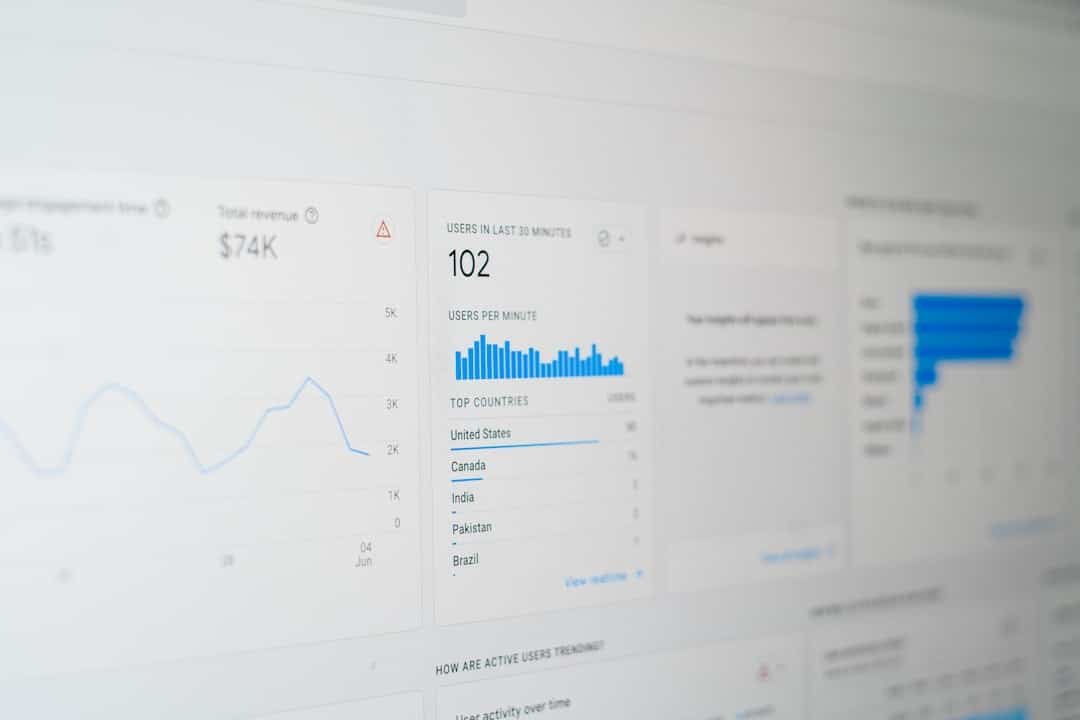 Computer screen displaying analytics data, representing SEO ranking factor research