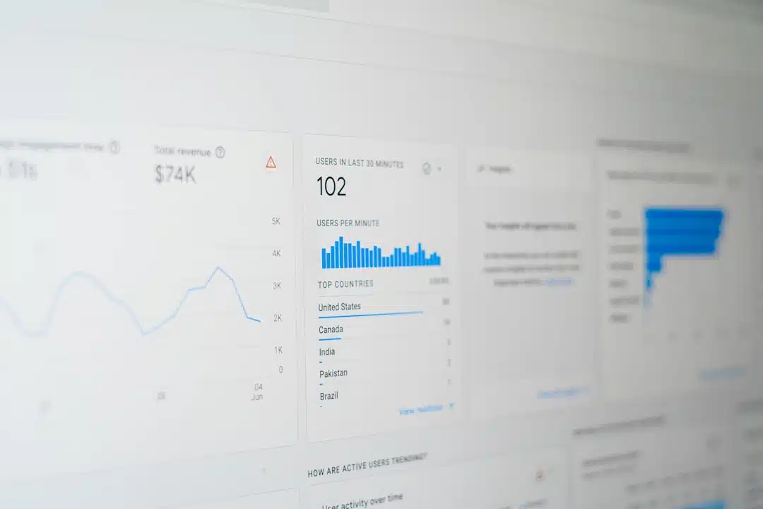 Computer screen displaying analytics data, representing SEO ranking factor research