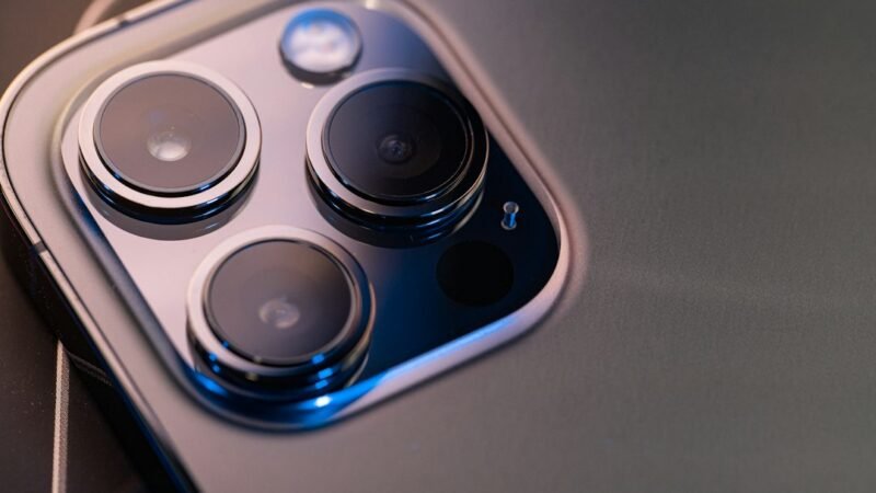 Close-up of a smartphone camera lens used for visual and image-based search