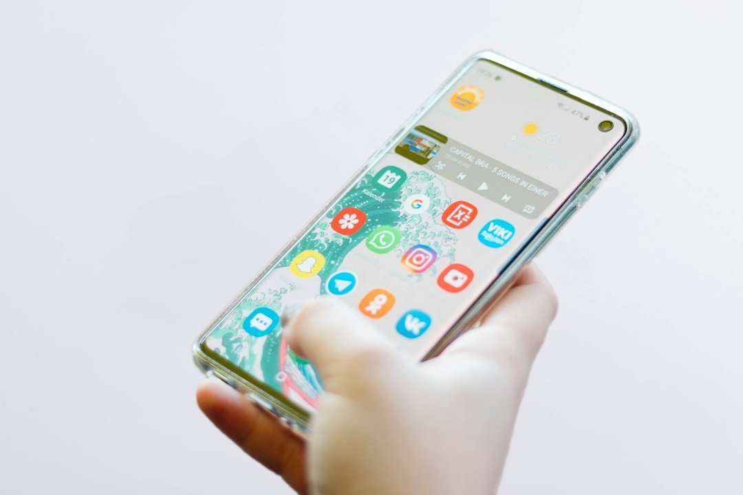 Close-up of a smartphone screen showing digital content