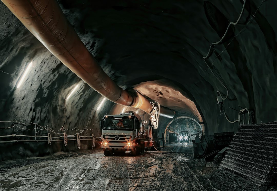 Tunnel boring machine construction site used for underground infrastructure