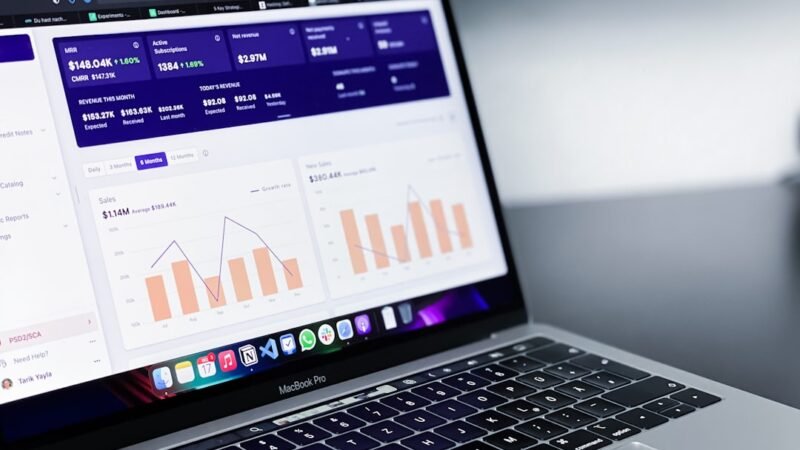 Performance analytics charts on a computer screen