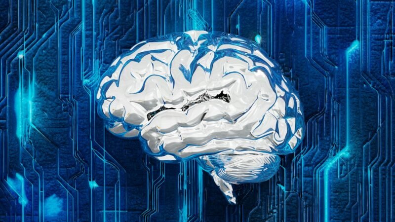 Digital artwork depicting a brain merged with glowing AI circuitry, representing ChatGPT's new chat privacy feature