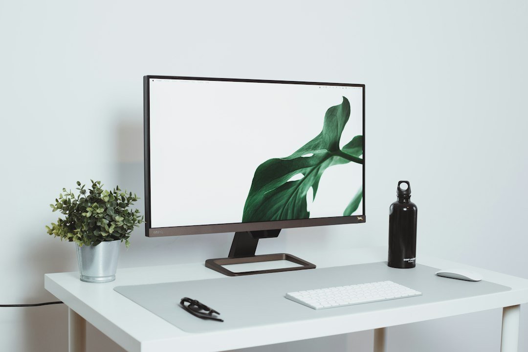 Minimalist AI computer on a modern desk