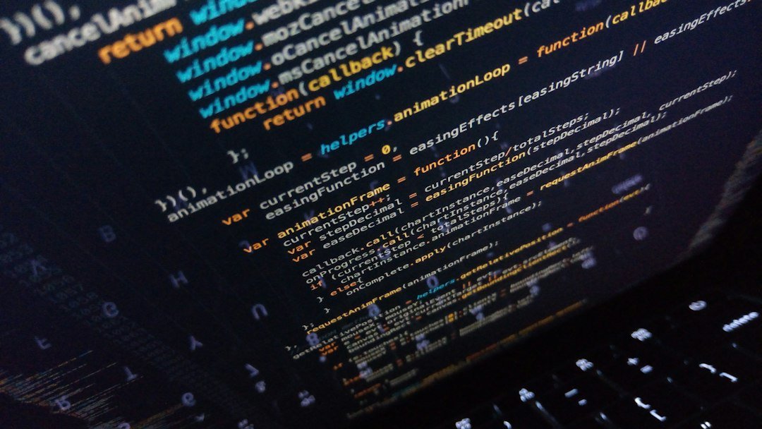 Close-up of programming code on a screen representing content verification tools