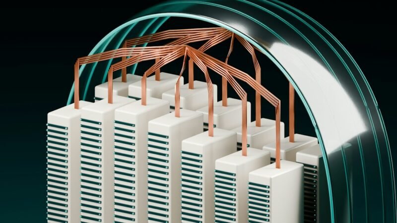 Conceptual cutaway of server infrastructure representing Alphabet's cloud and AI buildout