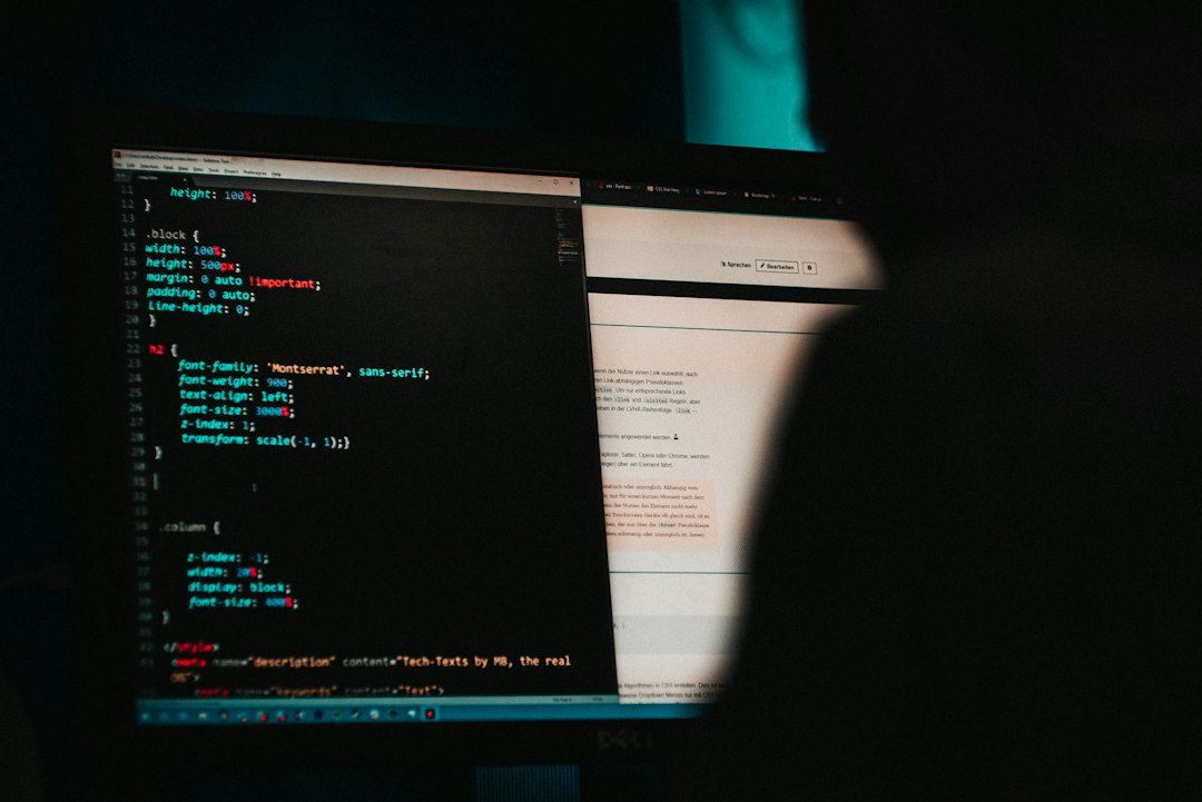 Lines of code on a computer screen