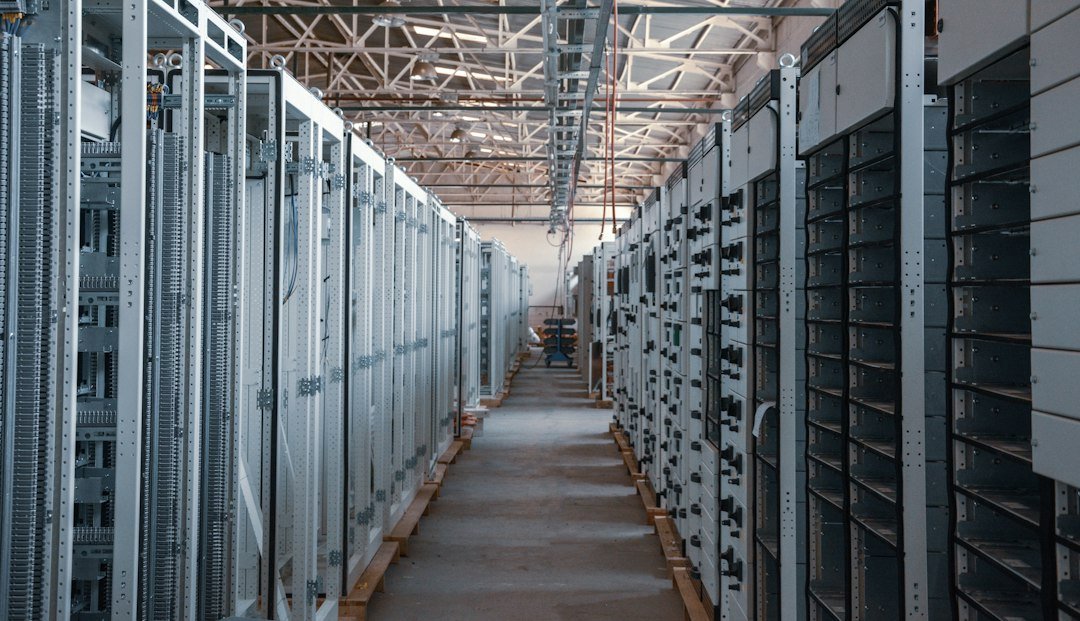 Exterior of a modern data center building