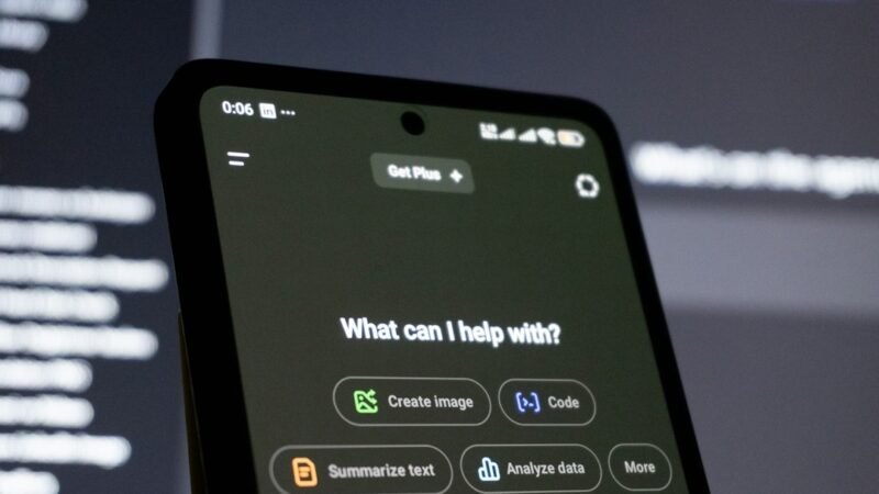 Smartphone screen showing the Gemini AI chatbot app interface, representing Google's free-tier model downgrade