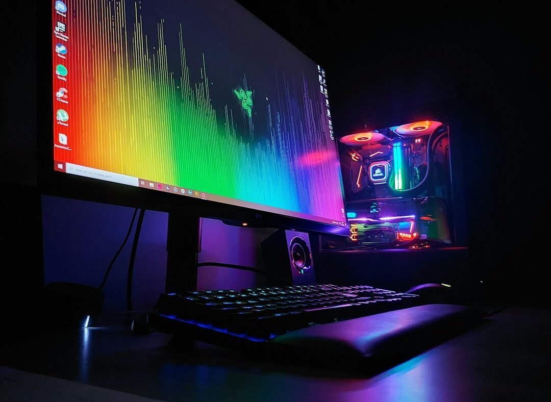 Gaming PC with a graphics card, the kind of hardware used to run a local AI image generator