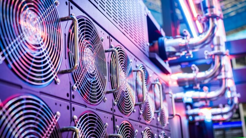 Close-up of glowing server cooling fans in a data center, representing the AI model infrastructure behind Kimi K3.1 Pro
