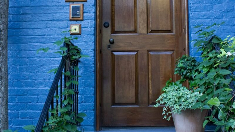 A front door representing Ring's new smart lock hardware announcement