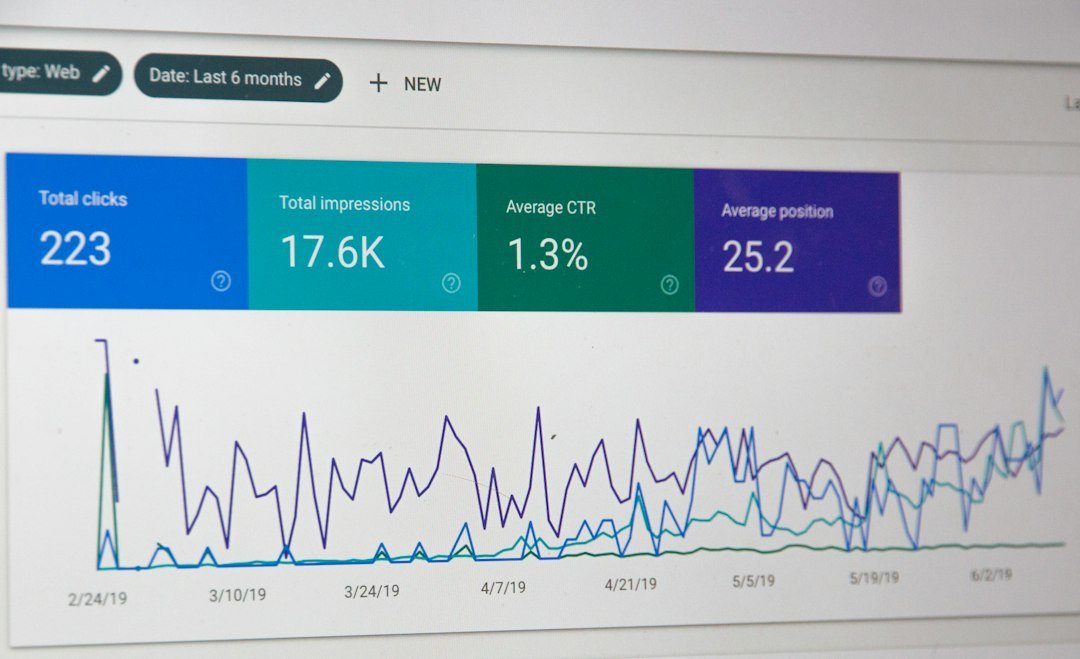 Computer monitor displaying analytics data, representing search engine crawling guidance