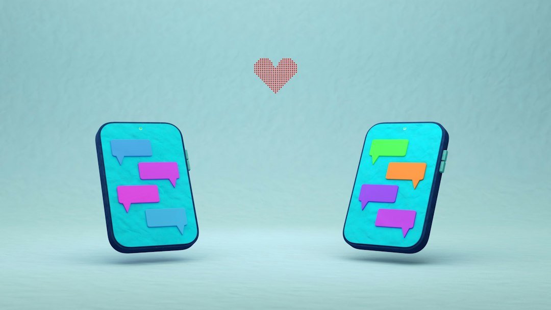 Illustration of smartphones with chat bubble notifications