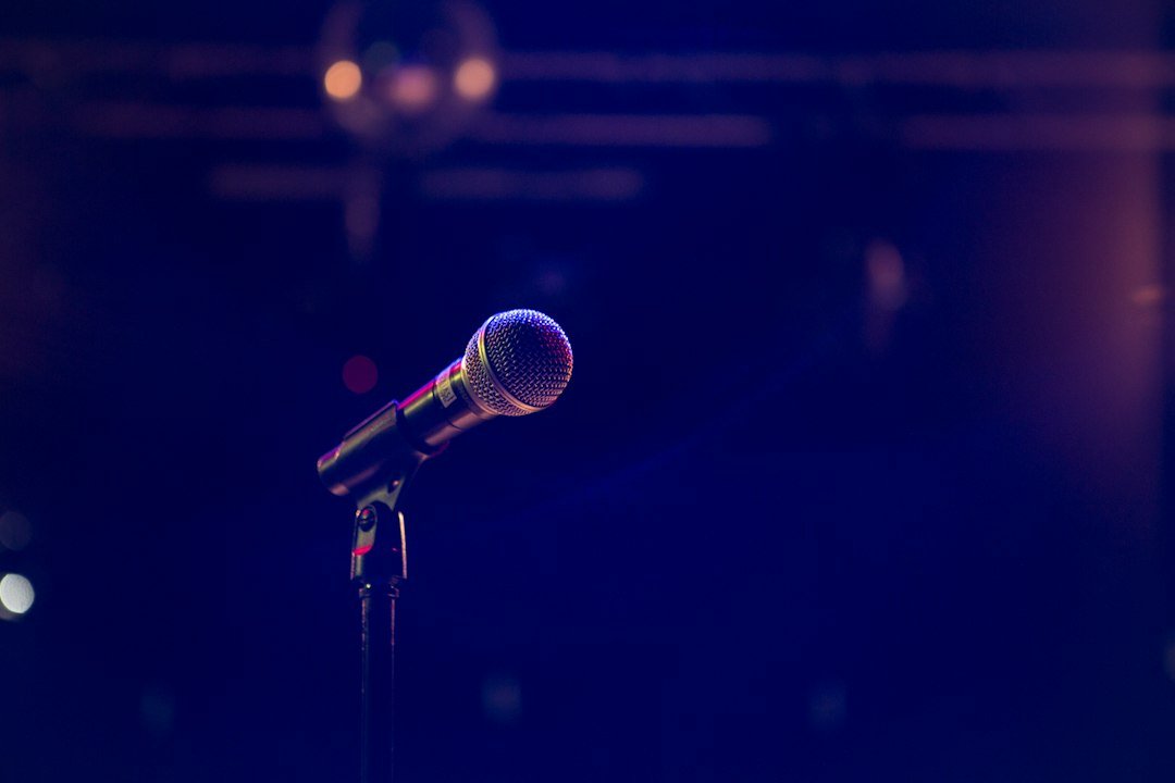 Stage microphone before executive keynote