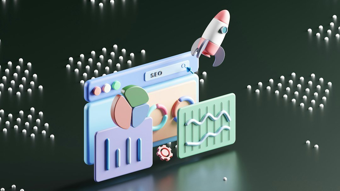Computer screen illustration representing website growth and search visibility