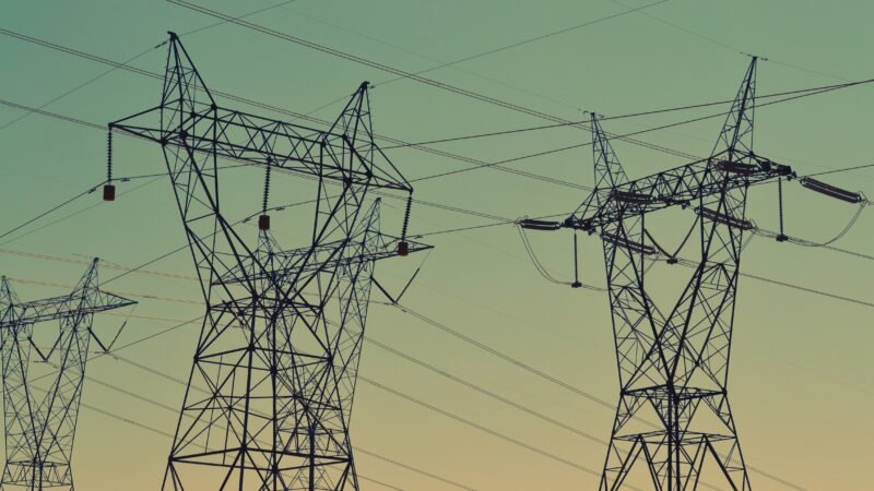 Power transmission lines, representing the critical infrastructure grid