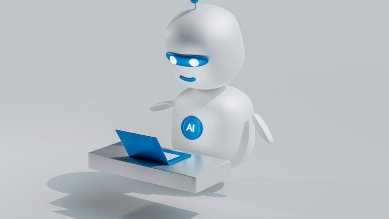 AI chatbot interface glowing on a screen