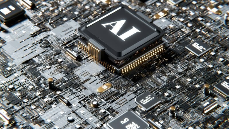Rendering of AI computing hardware representing a major AI company