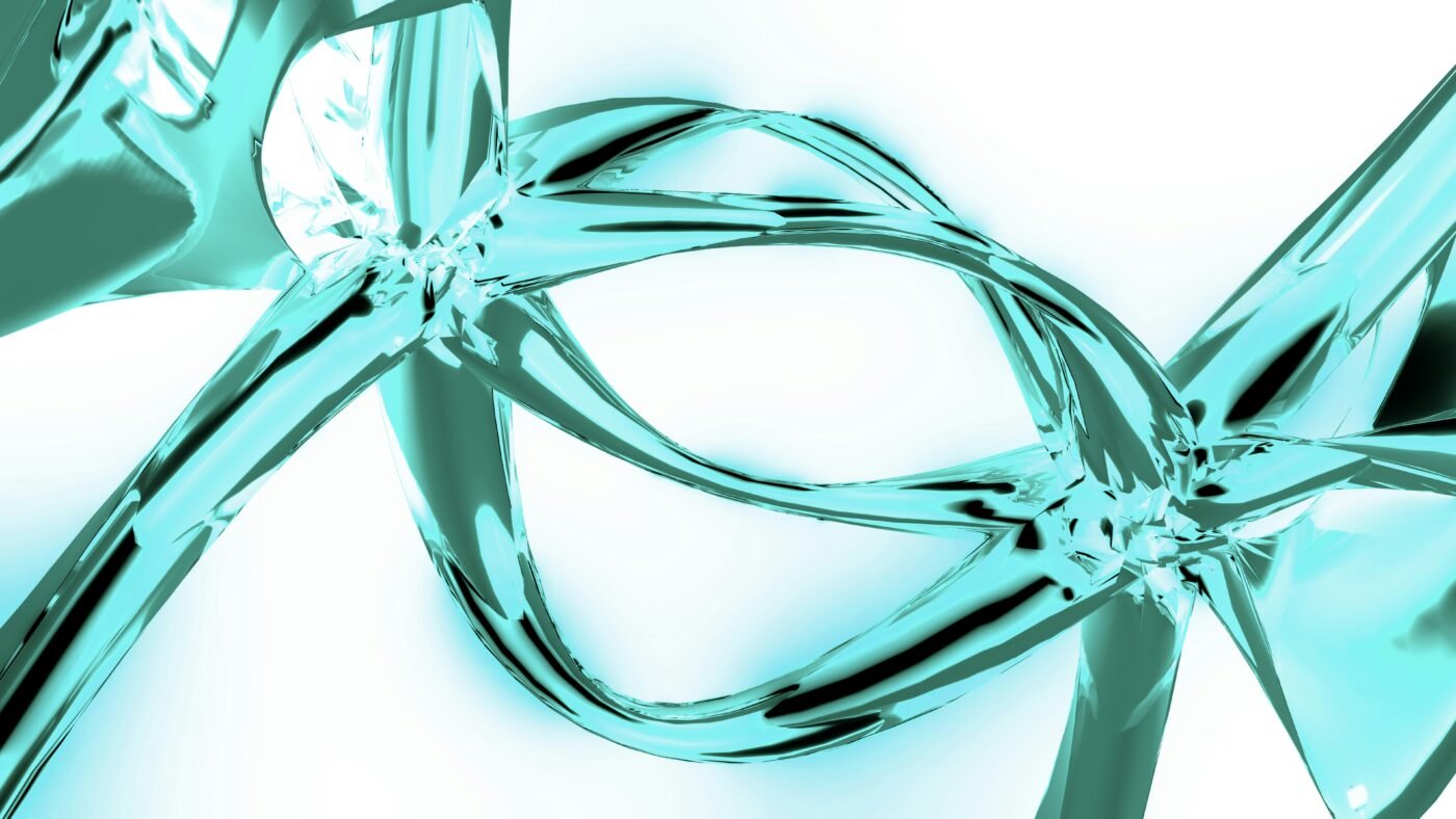 3D rendered DNA double helix representing biological data used to train AI models