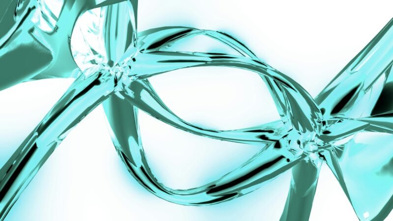 3D rendered DNA double helix representing biological data used to train AI models