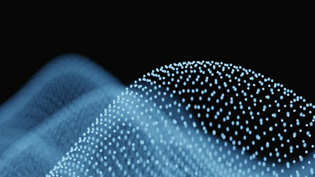 Abstract blue wave of data representing machine learning