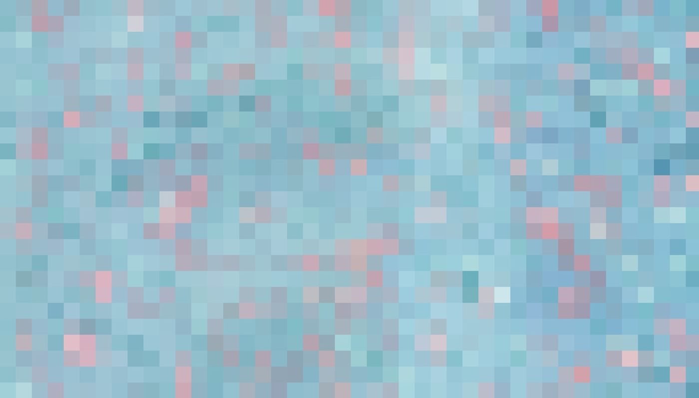Close-up of a pastel pixelated pattern showing individual square pixels